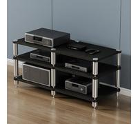 Support de rangement audio et vidéo, centre de divertissement multi-étagères pour tourne-disques, consoles de jeux, lecteurs DVD et boîtiers TV