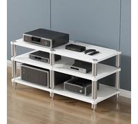 Support de rangement audio et vidéo, centre de divertissement multi-étagères pour tourne-disques, consoles de jeux, lecteurs DVD et boîtiers TV