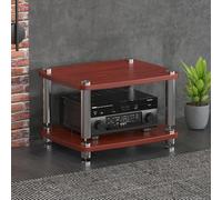 Support de rangement audio pour jeux et médias - Support d'angle pour AV, DVD/CD et platine - Meuble de centre de divertissement (finition bois, 60 x 48 x 38 cm)