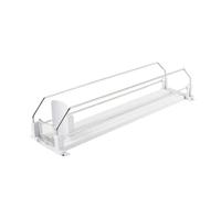 Support de rangement auto-glissant pour boissons, distributeur de canettes de cola et de bière pour réfrigérateur, largeur réglable, organisateur de cuisine(1 Row 410mm White1PCS)