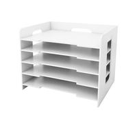 Support de Rangement Bac à Courrier Plateaux de Classement de Fichier Bureau Maison et École, 33,5 x 25,5 x 28 cm - 5 Couches - Blanc(1PC)