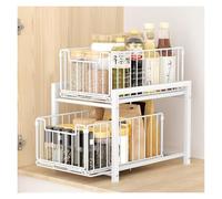 Support de rangement coulissant for évier de cuisine, rangement superposé for bouteilles d'épices de grande capacité, peut être classé for stocker le rangement de la cuisine(White)