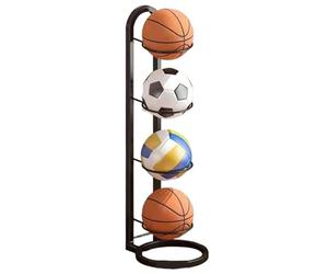 Support de rangement de basket-ball - Support de balle à plusieurs niveaux pour la salle de sport à domicile et le garage | Support vertical autonome pour équipement d'exercice, organisateur