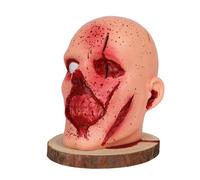 Support de rangement de cuisine en forme de tête de mort, bloc de couteaux de bureau amusant | Accessoires de style gothique effrayant, tête de squelette sanglante pour décoration de cuisine Anulely