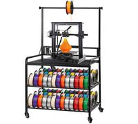 VEVOR Support de rangement de filaments 3 niveaux sur roulettes pour impression 3D – Noir
