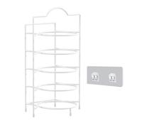 Support de rangement de vaisselle à 5 niveaux en acier inoxydable et PP, chaleur, 15,7 x 9,4 x 7,1 pouces, organisateur d'assiettes de cuisine peu encombrant pour marmite et dîner