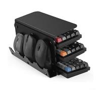 Support de rangement en acrylique pour clavier avec trois niveaux conçu pour contenir des claviers pleine grandeur tout en offrant un rangement arrière pour accessoires (0313-2)