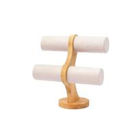 Support de rangement en bois à Double couche, organisateur bijoux, bracelets, présentoir, chaîne, montre, support rigide pour Bracelets(White)