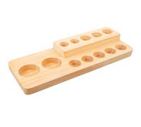 Support de Rangement en Bois Beige pour Flacons D'huiles Essentielles | Structure à Compartiments Séparés, Surface Lisse sans Bavure, Résistance à L'usure, pour Organiser et Exposer
