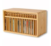 Support de rangement en bois pour CD/DVD, support de rangement de bureau avec bouton pop-up, idéal pour la maison, le bureau, la salle de musique et de théâtre - Solution de rangement élégante en