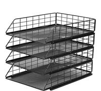 Support de Rangement en métal, Panier de fichiers, Support de fichiers, Bureau en Fer, boîte de Rangement de dossiers Multicouches, étagère Verticale, Grille de fichiers
