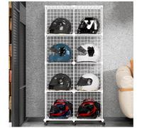 Support de rangement en métal pour casque de moto - Armoire de présentation pour casques de football et de baseball - Grand organisateur de chapeau et cintre pour casquettes pour magasin ou vestiaire