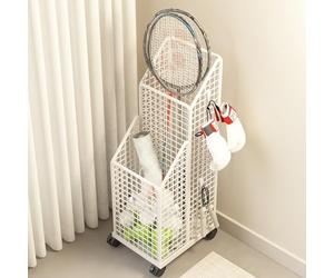 Support de rangement en métal robuste pour raquette de badminton avec roulettes, support de présentation pour raquette de gym, tennis, stade, école