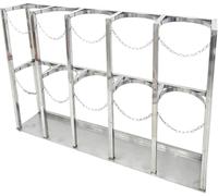 Support De Rangement For Bouteilles De Gaz En Acier Inoxydable 304, Idéal For La Maison, L'atelier, L'école Et L'industrie, Chaîne De Protection Incluse(5 bottles)