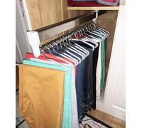 Support de rangement for pantalons et manteaux - Support réglable for vêtements, support de tringle de penderie de 30 à 60 cm, rail de cintre extensible, cintre de garde-robe à cadre métallique, tring