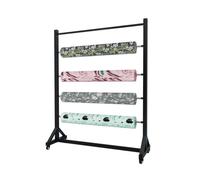 Support De Rangement for Rouleaux De Tissu Commercial, Grand Présentoir Mobile en Cuir À roulettes, for Studio De Rideaux/Organisateur De Rouleaux De Papier Peint Vinyle(130x50x160cm)