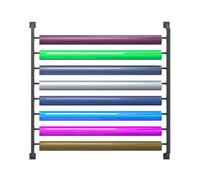 Support De Rangement for Rouleaux De Tissu Commercial, Support Organisateur for Rouleaux Tissu Textile, avec Tige Suspension Réglable,Organisateur Papier Peint/Nappe/Emballage(150X174CM-7 Tiers)
