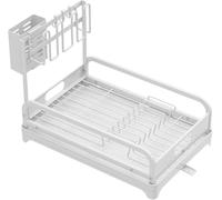 Support De Rangement For Vaisselle De Cuisine, Égouttoir À Vaisselle, Rail Rangement Cuisine Multifonctionnel, Avec Égouttoir,bac D'égouttage,économise L'espace Et Optimise L'organisation(White)