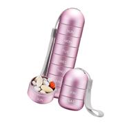 Support de rangement hebdomadaire compact avec profil de 15,3 cm, organiseur de jour en alliage d'aluminium et cordon de transport, organiseur quotidien portable, support étiqueté, compartiment