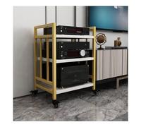 Support de rangement HiFi Media à 3 niveaux avec étagères réglables en bois pour lecteur CD et organiseur multimédia à la maison/au bureau