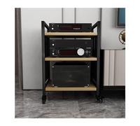 Support de rangement HiFi Media à 3 niveaux avec étagères réglables en bois pour lecteur CD et organiseur multimédia à la maison/au bureau