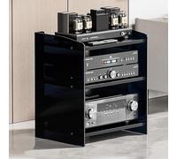 Support de rangement HiFi réglable pour matériel audio, support de disque vinyle, centre de divertissement, jaune, 60,6 cm, parfait pour la configuration du home cinéma