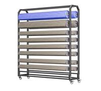 Support de rangement mobile à roulettes pour rouleaux de vinyle adhésif, organisateur de rouleaux de tissu réglable, 16 barres pour papier peint/nappes/bobines de vinyle - Solution commercia