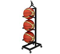 Support de rangement mobile pour ballons avec roues verrouillables, présentoir de basket-ball vertical autoportant, organisateur de ballons de sport roulants pour salle de sport/magasin/bureau/maison