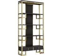 Support De Rangement Moderne Léger De Luxe en Acier Inoxydable Bibliothèque Créative De Bureau Rack De Rangement en Fer Forgé Simple Salon Présentoir Bibliothèque Bibliothèque, B, S:80X30X200cm