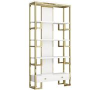 Support De Rangement Moderne Léger De Luxe en Acier Inoxydable Bibliothèque Créative De Bureau Rack De Rangement en Fer Forgé Simple Salon Présentoir Bibliothèque Bibliothèque, A, M:100X30X200cm