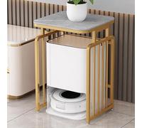 Support de rangement moderne sur roulettes pour robot aspirateur, meuble peu encombrant pour outils de nettoyage, idéal pour le salon, le dortoir, le couloir ou l'entrée