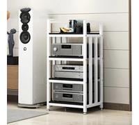 Support de rangement multifonction à 4 niveaux pour lecteurs DVD et CD, systèmes stéréo, support multimédia AV avec 4 étagères en bois pour maison/bureau/home cinéma (#5)