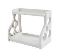 Support de rangement multifonctionnel en plastique pour pots à épices, organiseur de rangement à double couche pour bouteilles d'assaisonnement, pour armoire de cuisine