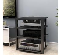 Support de Rangement multimédia AV, Support Audio, Meuble Chaine HiFi Support Multimédia De Salon À 4 Niveaux for Console De Jeu, pour Bureau/Salon/Bureau(Black)