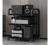 Support de Rangement multimédia AV, Tour de Support Audio au Sol, Support d'organisation pour Armoire de Rangement multimédia, for Centre De Divertissement Home Cinéma(Black)