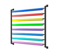 Support de rangement mural en acier robuste avec roulettes pour rouleaux de tissu, idéal pour les ateliers de beauté automobile et les garages. Ce support mural est doté d'une barre de suspe