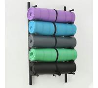 Support de Rangement Mural en métal - Peut contenir 6 Tapis de Yoga/Rouleaux de Massage/Tapis d'exercice, Support de Rangement pour Tapis de Yoga, adapté aux Cours de Fitness, Accessoire Mur
