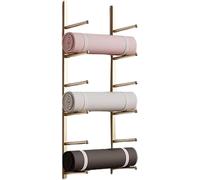 Support de rangement mural en métal pour tapis de yoga, étagère de rangement à 6 niveaux à suspendre à la maison, convient pour la maison, le studio, la salle de sport, l'école