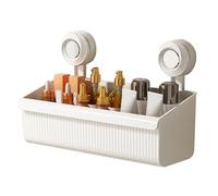 Support de rangement mural en plastique - Titre du produit pour la liste - Ventouse amovible - Organiseur de salle de bain et de cuisine avec drainage - Ivoire solide - L