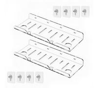 Support de rangement mural flottant en acrylique transparent pour douche | Organiseur de douche pour salle de bain, cuisine, maison, appartement, dortoir, campeur, café, restaurant