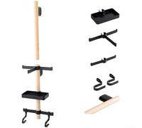 Support de rangement mural pour casques, lunettes et ordinateurs, sans perçage, organiseur de matériel de cyclisme en bois avec accessoires réglables, construction en bois de hêtre massif et ABS