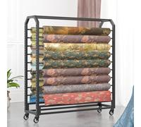 Support de rangement mural pour rouleaux de tissu, grand présentoir pour rouleaux de tissu, support pour rouleaux de vinyle, support de rangement commercial en acier robuste avec tige de suspensi