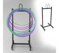 Support de rangement portable avec roulettes, support de cerceau de fitness peu encombrant pour organiser les cordes à sauter et les équipements d'exercice