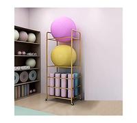 Support de rangement pour balles de yoga - Organiseur en métal robuste avec roues pour une mobilité facile, idéal pour les rouleaux et tapis en mousse, grande capacité et installation simple
