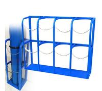 Support de rangement pour bouteilles de gaz, support de réservoir à fixation au sol robuste avec chaîne de sécurité pour une organisation sécurisée des bouteilles d'oxygène