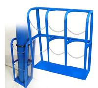 Support de rangement pour bouteilles de gaz, support de réservoir à fixation au sol robuste avec chaîne de sécurité pour une organisation sécurisée des bouteilles d'oxygène