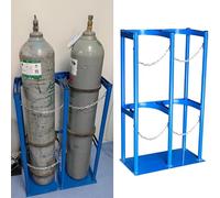 Support de rangement pour bouteilles d'oxygène pour 1 à 4 cylindres, support de réservoir pour stockage et transport, avec chaîne de sécurité et vis