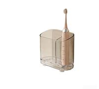 Support de rangement pour brosse à dents 3 fentes avec séparateur modulaire pour une utilisation personnelle ou familiale dans les salles de bains partagées (petit transparent)