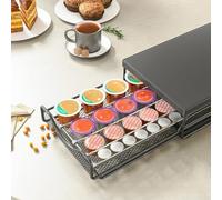 Support de rangement pour capsules conçu pour l'adaptabilité : mécanisme de largeur réglable associé à des tiroirs à glissement fluide pour un tri efficace des dosettes