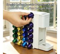 Support de rangement pour capsules de café auto-adhésif sans perçage, 4 bandes de rangement verticales murales pour capsules, peut être fixé au coin café, sur le côté de la machine à café, sur la port